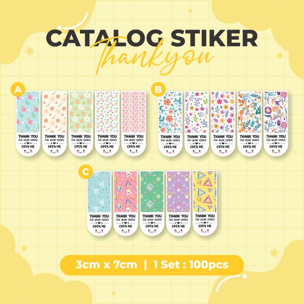 

[100PCS] STIKER THANK YOU - STIKER LABEL THANK YOU - STIKER OPEN ME - STIKER KEMASAN A-J