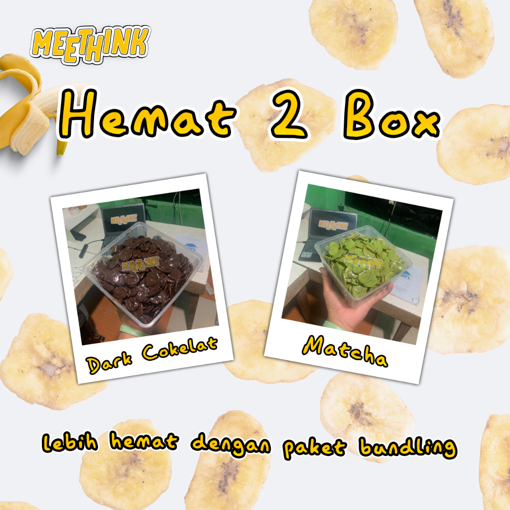 

MEETHINK CHIPS Keripik Pisang Lumer Hemat 2 Box