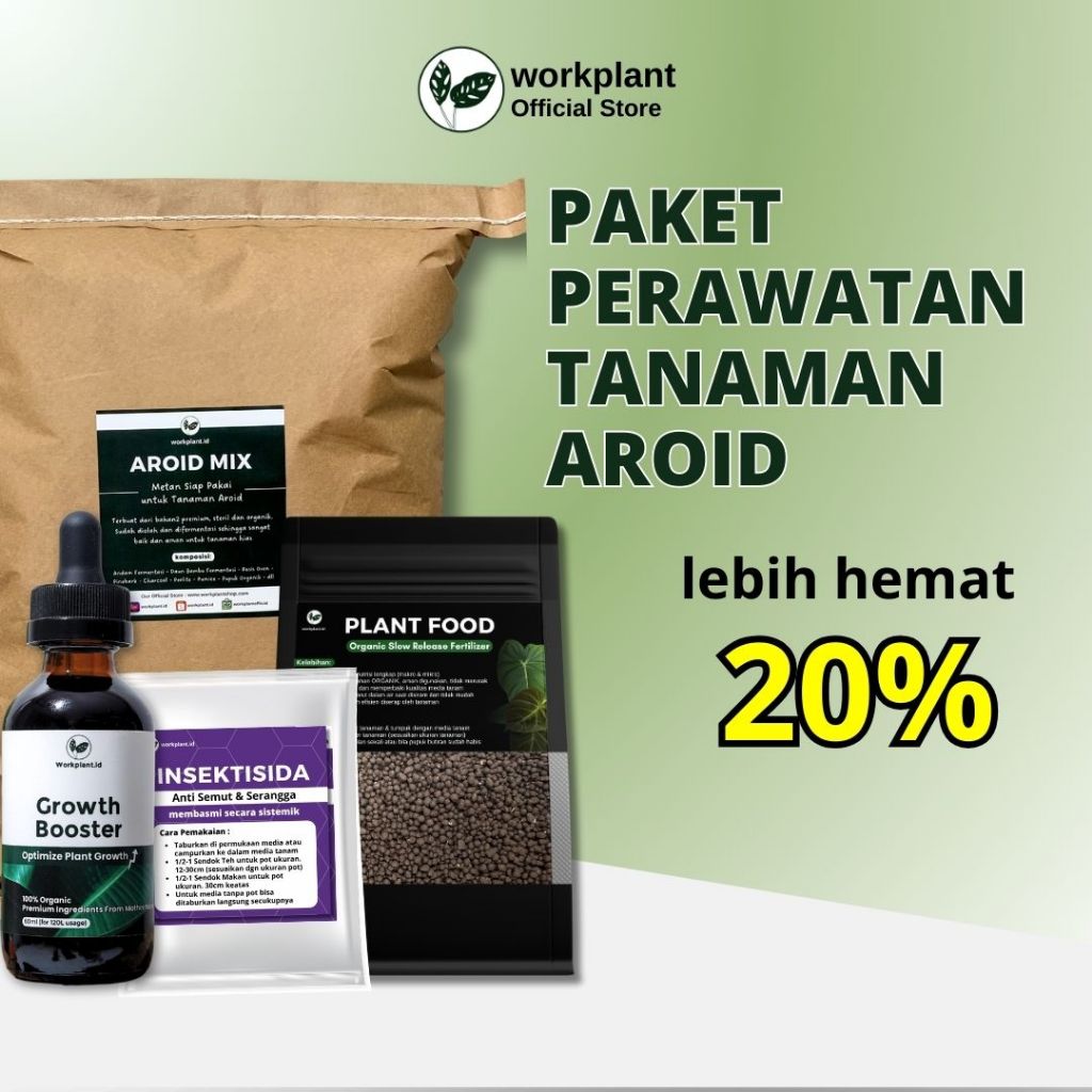 Workplant - Paket Perawatan Tanaman Aroid Growth Booster Pupuk Nutrisi Tanam Tanaman Hias Aroid