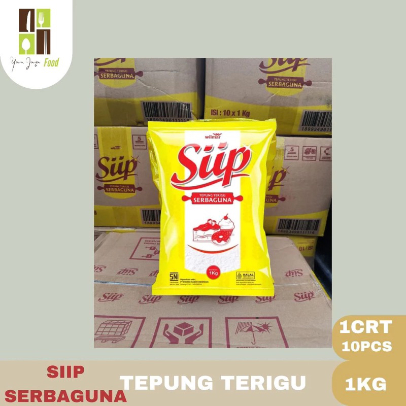 

tepung terigu serbaguna siip 1dus isi 10pcs