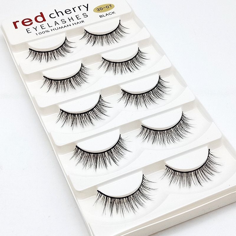 N1200 Bulu Mata Palsu Red Cherry kode 3D07 5 Pasang natural human hair / eyelash natural