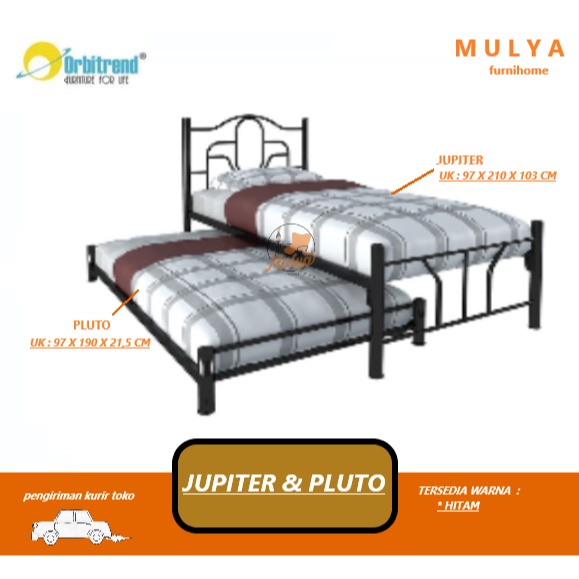 Ranjang Besi Sorong 2 in 1/ Ranjang  Tunggal Besi / Orbitrend