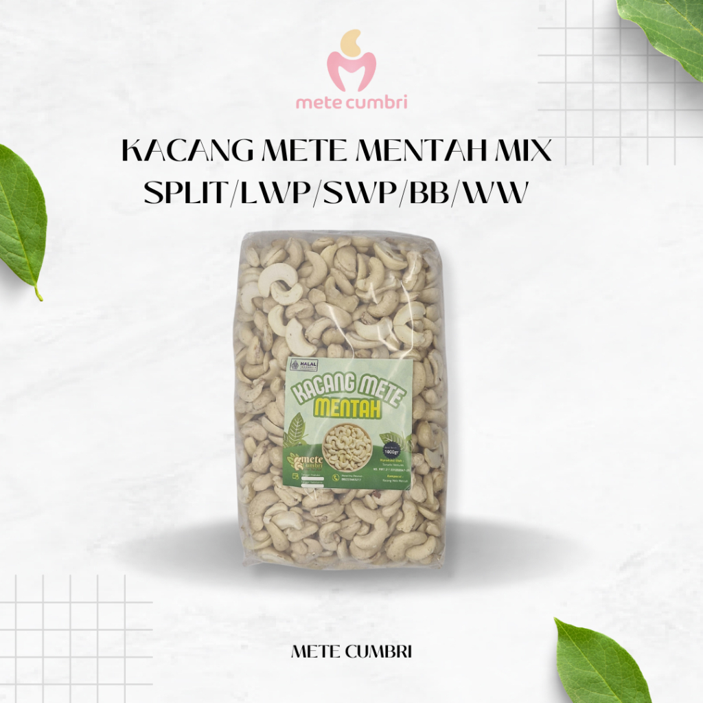 

Kacang Mete Cumbri Cumbri Mix grade utuh/split/baby bits/LWP