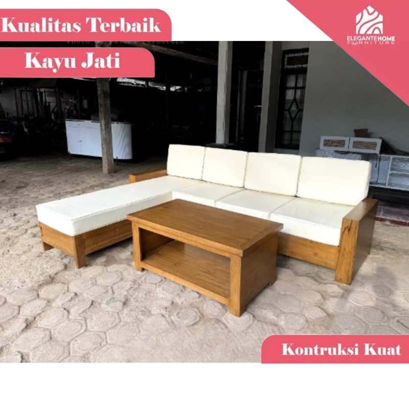 kursi sofa kayu jati, kursi sofa minimalis, kursi tamu kayu jati