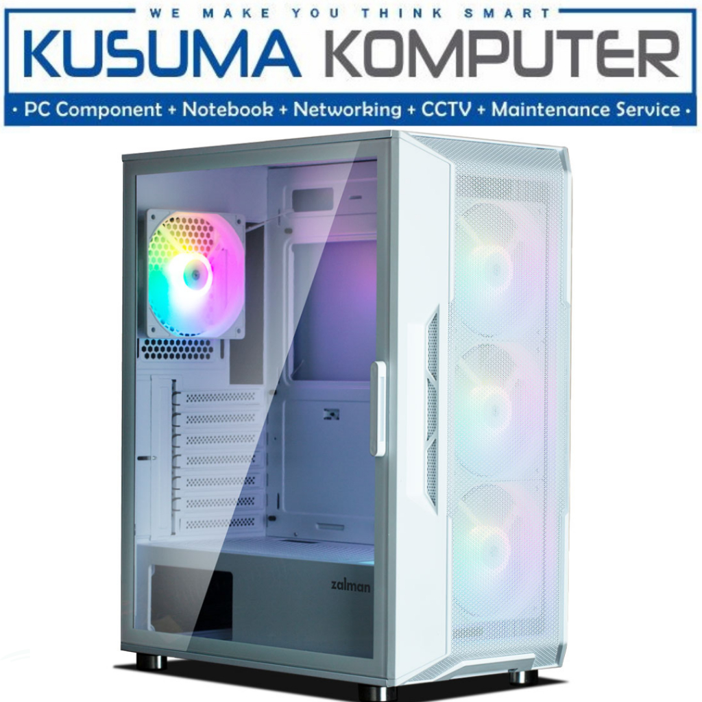 Casing Zalman i3 NEO WHITE + 4 Fan RGB ATX Gaming Case