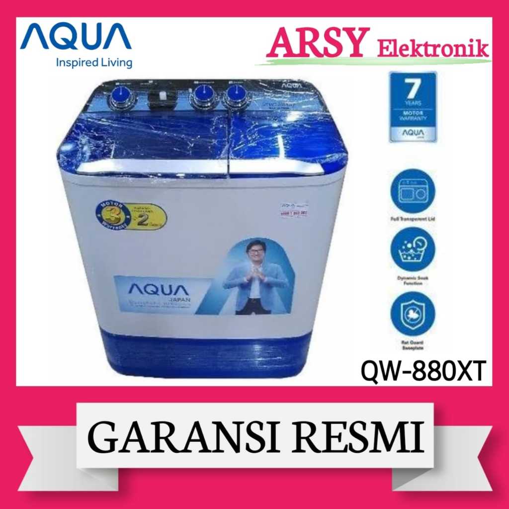 MESIN CUCI AQUA 2TABUNG 8KG QW-880XT/AQUA MESIN CUCI 2TABUNG 8KG QW-880XT GARANSI RESMI