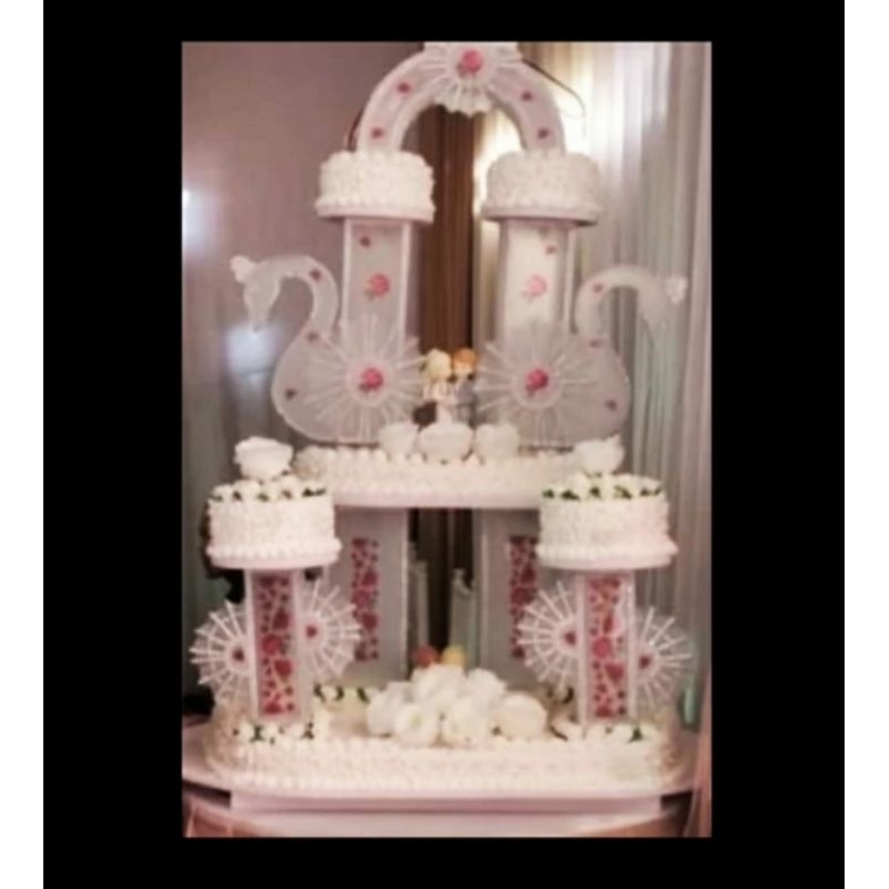 6 Buah Pajangan Alas Tatakan Kue Tart Pengantin Susun/Tingkat Uk.Besar