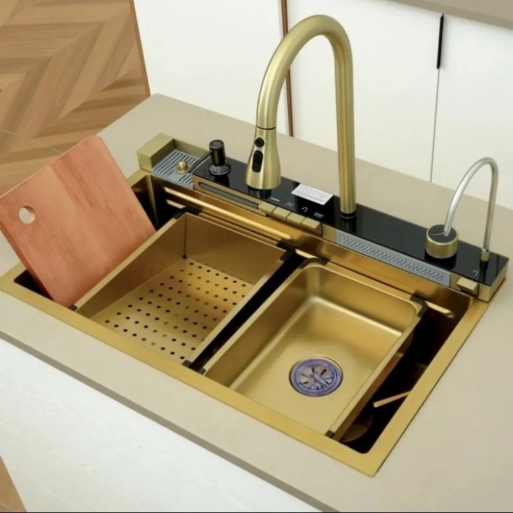 KITCHEN SINK 7545 GOLD PIANO STAINLESS/KITCHEN SINK LUXURY GOLD MODERN SINK HQ