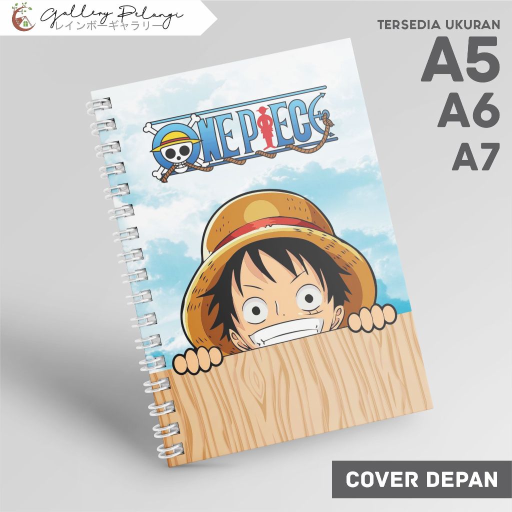 

Notebook Spiral A5 A6 A7 Japan Anime One Piece luffy kids chibi luffy kecil