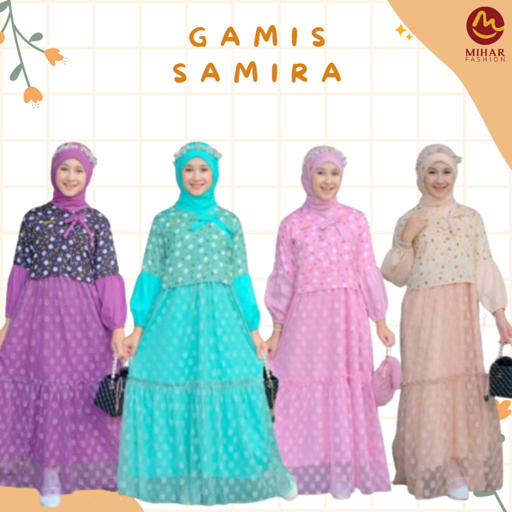 GAMIS ANAK FREE HIJAB | GAMIS BRUKAT | DRESS KIMONO | GAMIS SAMIRA BY RAMINAS