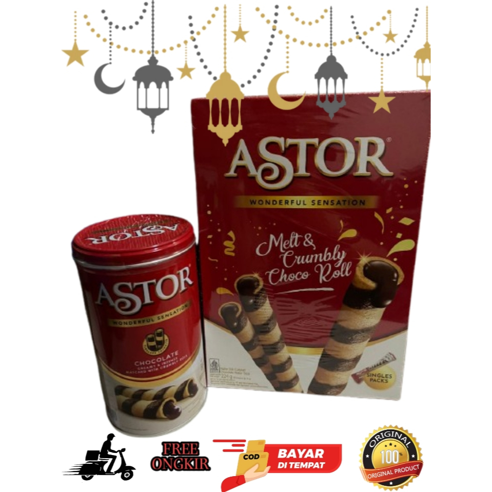 

ASTOR WAFER STIK KALENG MAYORA 330 GRAM / BISKUIT WAFER ROLL / SNACK COKLAT / KUE COKELAT MURAH