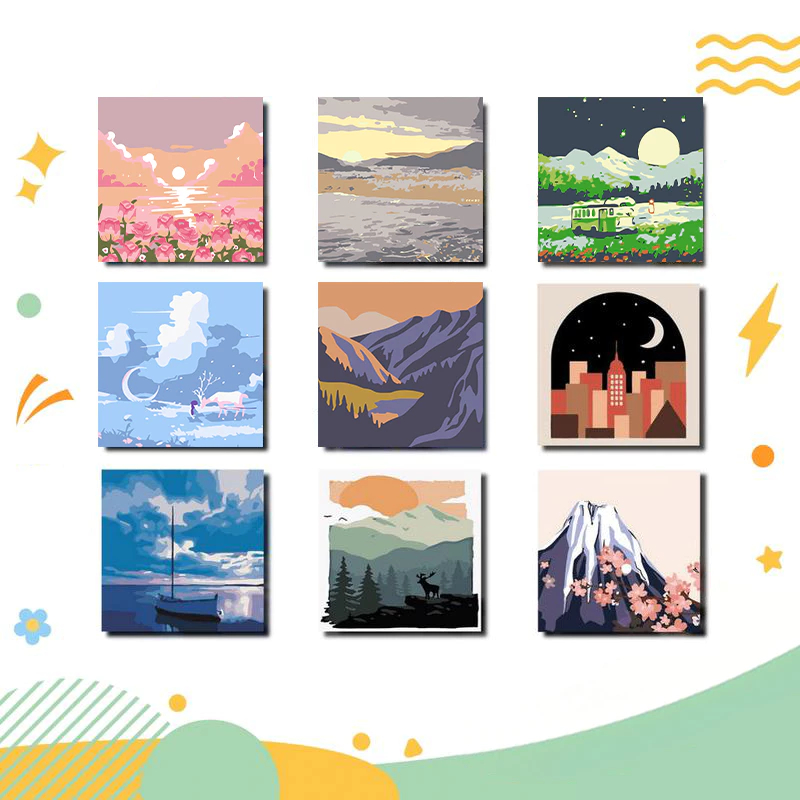 

20X20CM PAINT BY NUMBER AESTHTETIC SERIES DIY DIGITAL PAINTING KIT KANVAS PAINTING WITH KANVAS