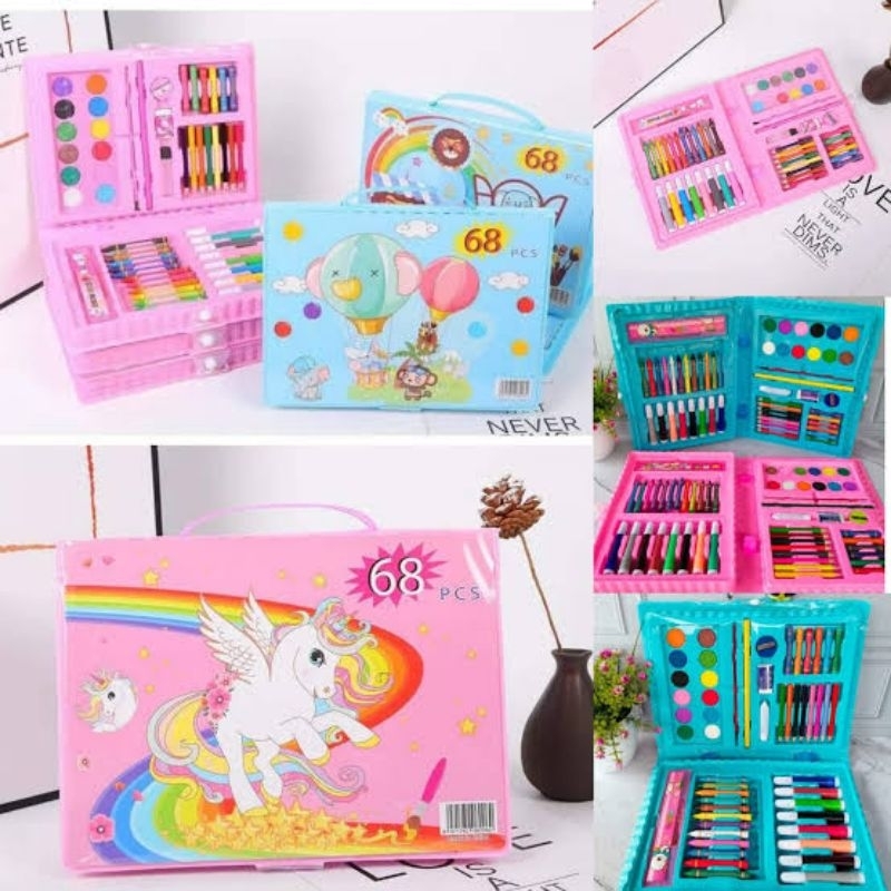 

(AJ) CRAYON SET ISI 68 PCS / CRAYON MEWARNAI ANAK MODEL TAS ISI 68 SET / ALAT MEWARNAI ANAK