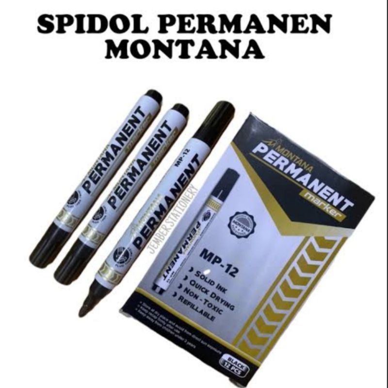 

Spidol Permanent Hitam Merk Montana / GM Infinity Ecer