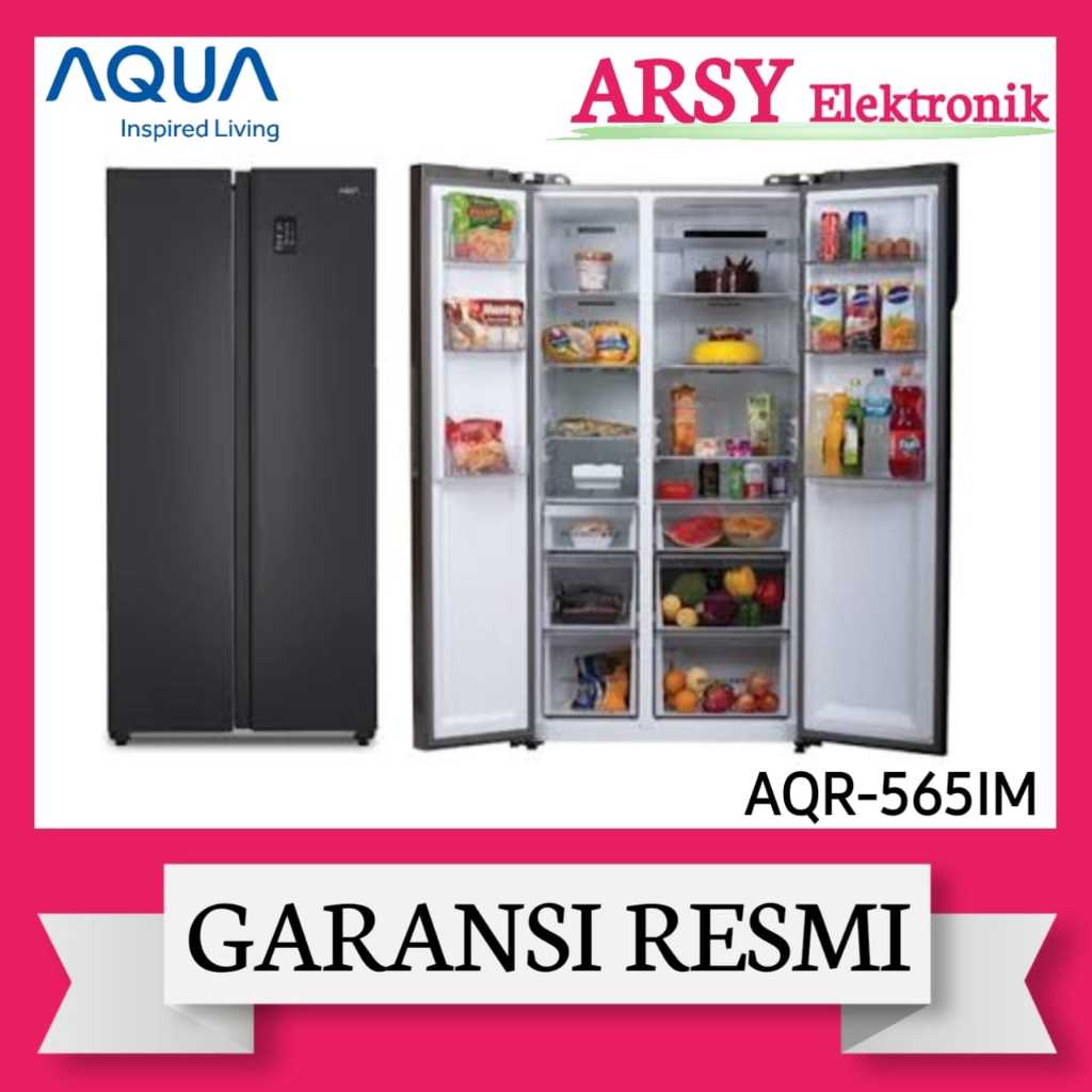 SIDE BY SIDE AQUA 2PINTU AQR-565IM(GB)/KULKAS AQUA 2PINTU AQR-565IM(GB) GARANSI RESMI