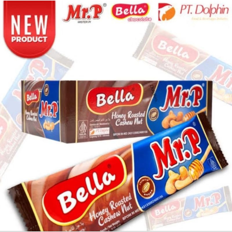 

1 PACK BELLA COKLAT MR.P HONEY CASHEWNUT 45GRAM ISI 12PCS