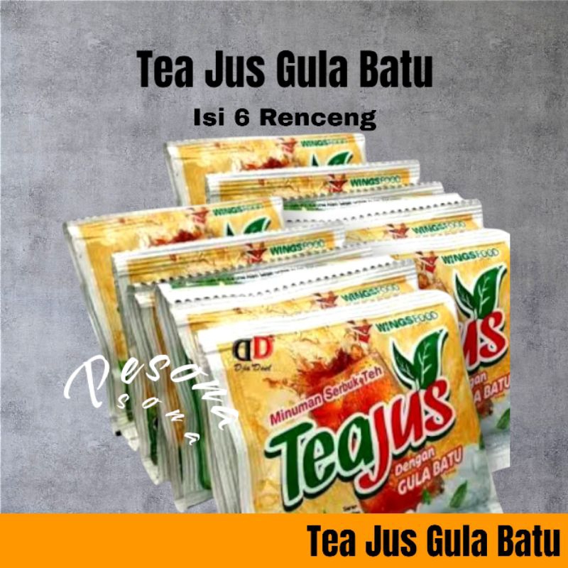 

Tea Jus Gula Batu 1 pack 6 renteng isi 60 sachet Minuman Bubuk, Teh Bubuk Teh Gula Batu Es Teh