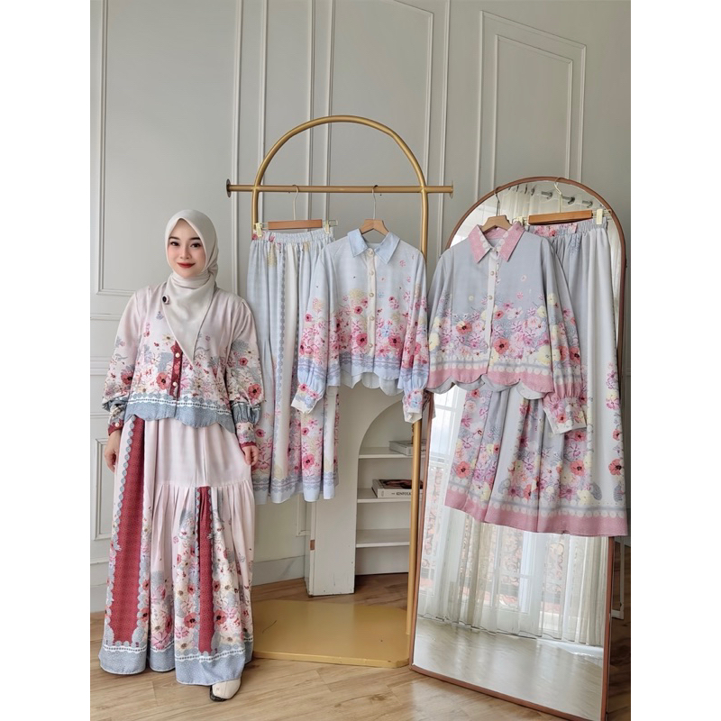 CANDY LADY Marsela Flower Skirt Set / Setelan Wanita Terbaru / Set Premium / Baju Kondangan