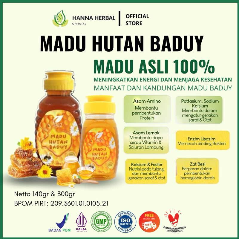 

Madu Hutan Baduy SR12 / Madu Baduy / Madu Alami Meningkatkan Kesehatan Imun / Sebagai Sumber Energi dan Antioksidan