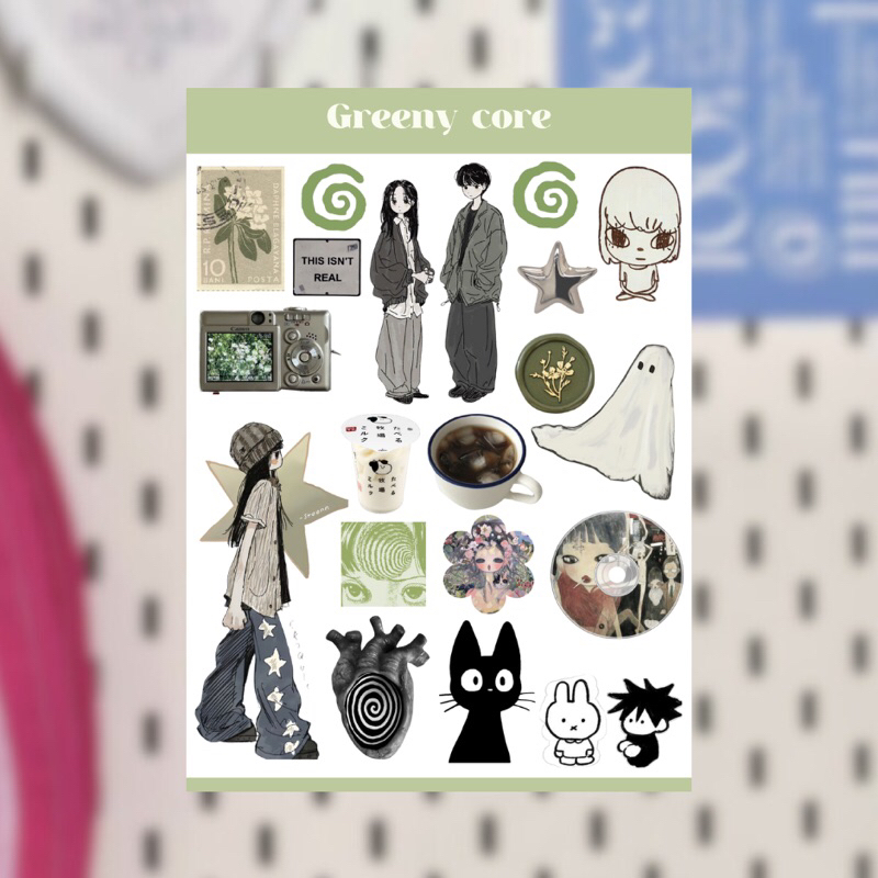 

GREENYCORE DECO STICKER SHEET FOR JOURNALING SCRAPBOOK DECO NOTEBOOK PHONECASE