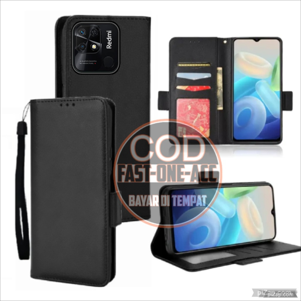 CASE HP XIAOMI REDMI 10C FLIP LEATHER CASE PREMIUM-FLIP WALLET CASE KULIT UNTUK XIAOMI REDMI 10C