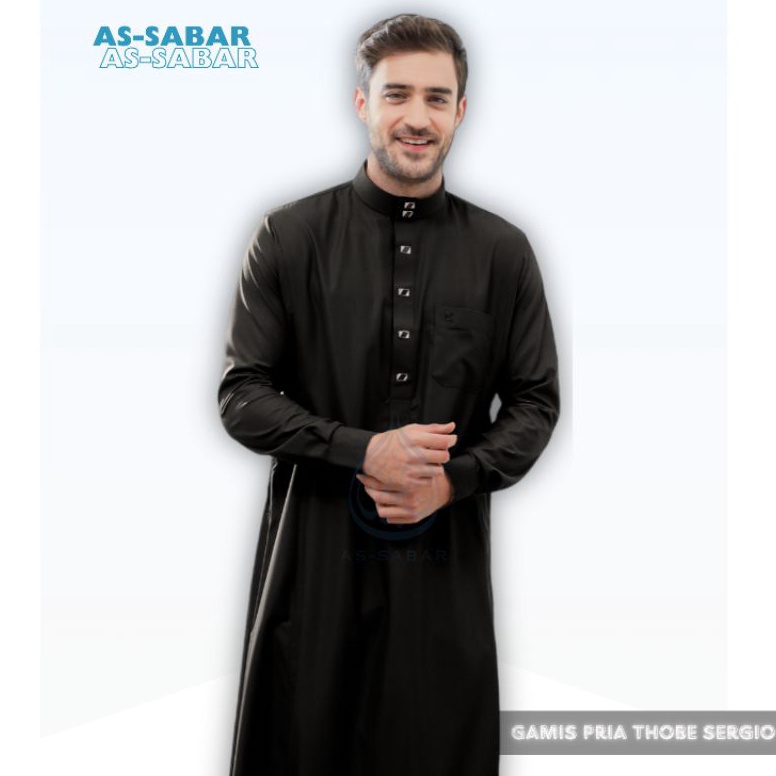 LANGSUNG ATC Assabar  Gamis Pria Terbaru baju gamis koko pria Pakaian Islami Laki Laki Jubah Modern 