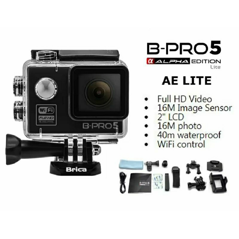 Action Camera WIFI Brica Bpro 5 Alpha Edition Lite - Black - Garansi Resmi 1 Tahun