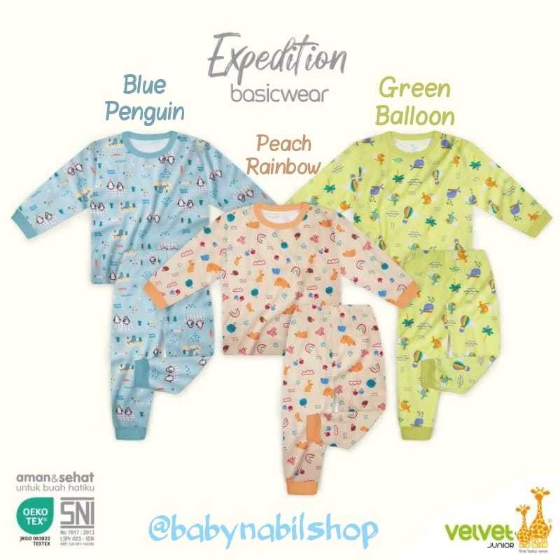 [BIG SIZE][Size 2-10] Setelan Panjang Velvet Junior - Seri EXPEDITION (Piyama Anak)