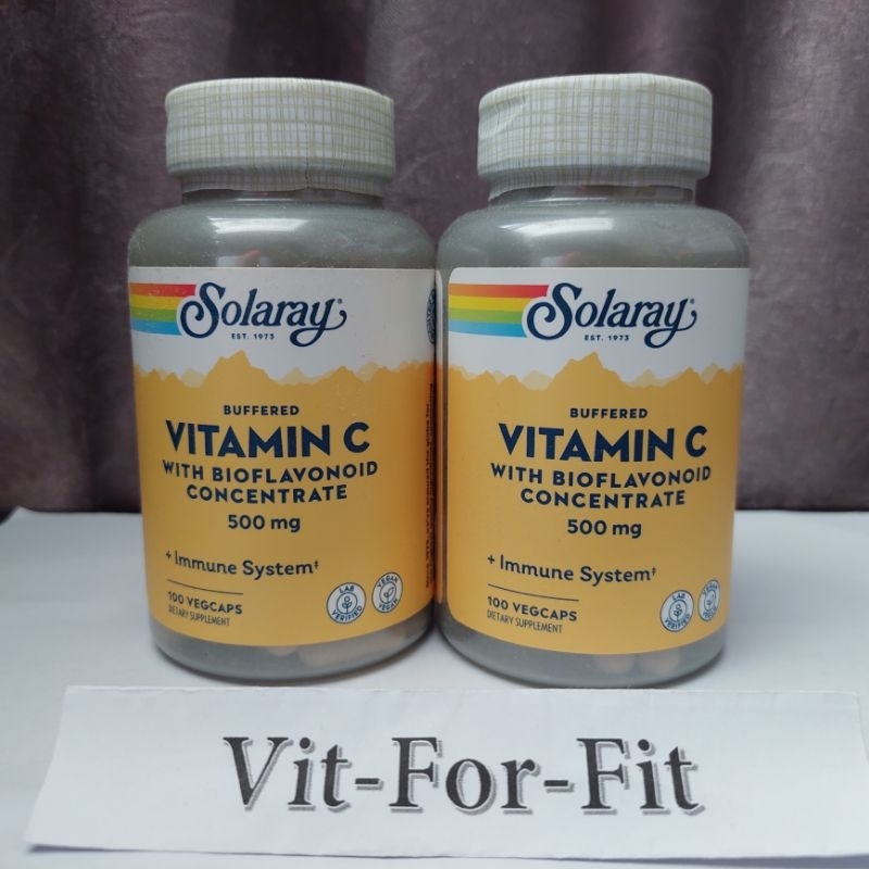 Solaray Buffered C 500 mg Bioflavonoid 100 vcaps Vitamin C 500mg