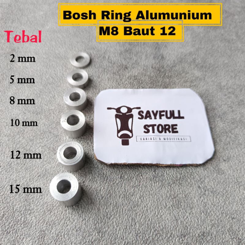 Bosh Ring Alumunium Dural M8 Baut 12 Pnp Tromol Gear Kaliper Underbone Motor Universal