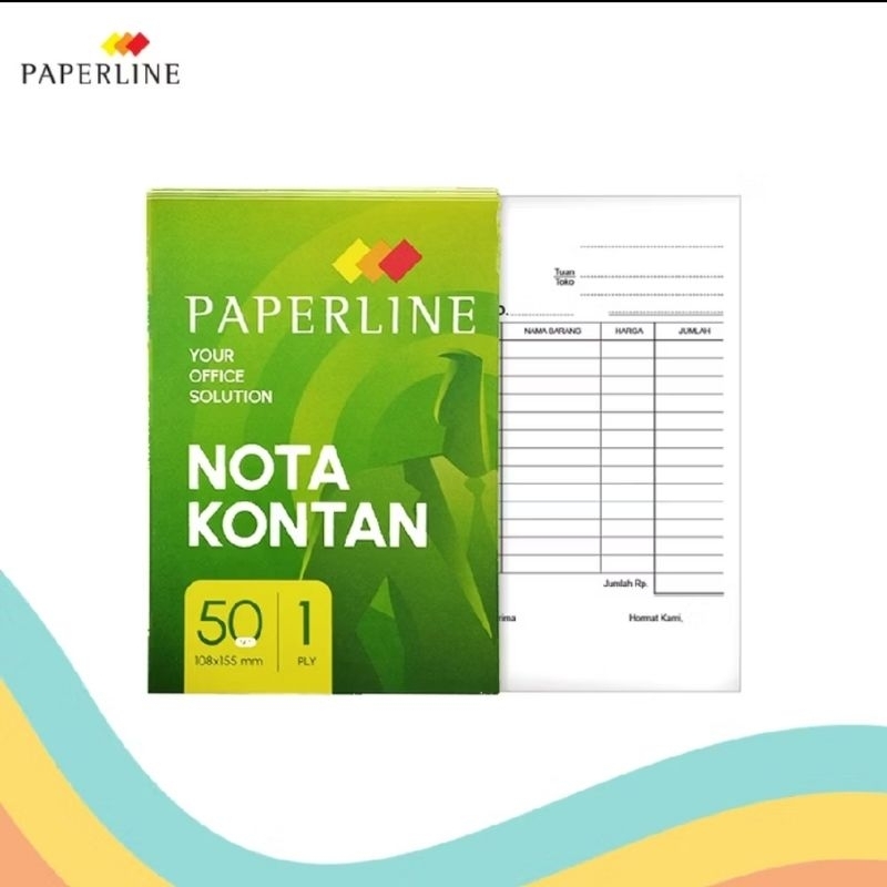 

[SATUAN] PAPERLINE Nota Kontan Kecil Rangkap 1 Ply NCR
