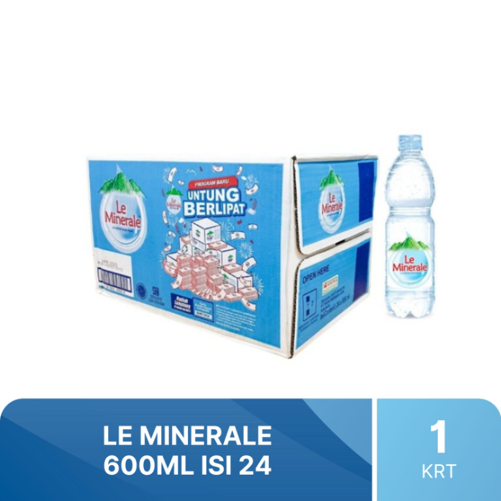 

Air LE MINERALE 600 ml 1 karton isi 24 pcs