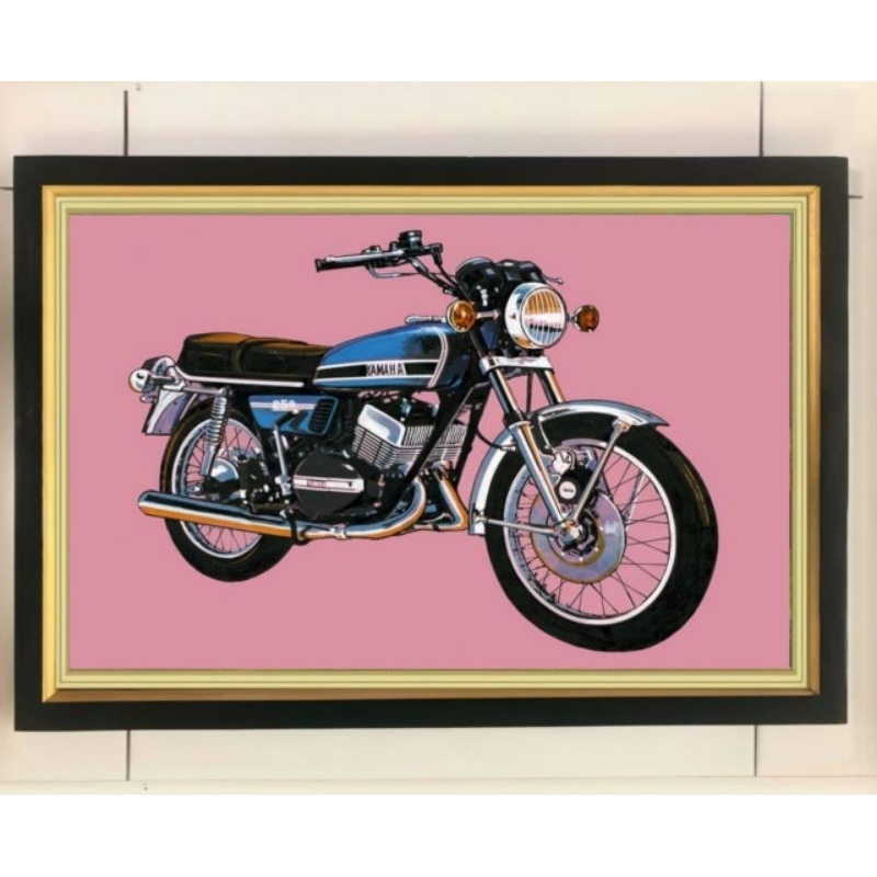 hiasan dinding poster motor moge cb Yamaha plus figura termurah ukuran 53*35