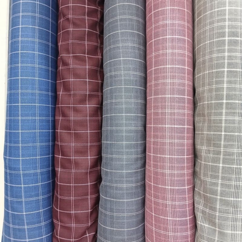 Bahan Kain Celana Jas Kotak / Kain Blazer Motif Kotak | SEMI WOOL IMPORT