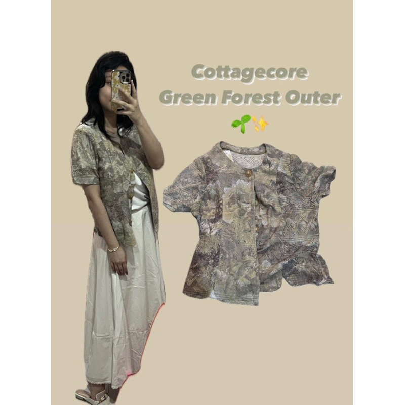 Cottagecore Y2K Forest Embroidered Outer Preloved Like New Vintage Style / Atasan Rajut Top Cardigan