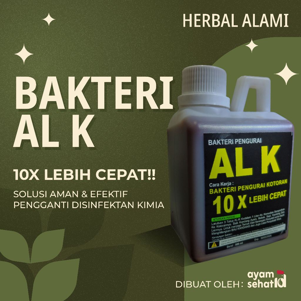 TERLARIS Bakteri AL K - Probiotik Kandang, Pengurai Kotoran & Penghilang Bau, Semprot Kandang Aman