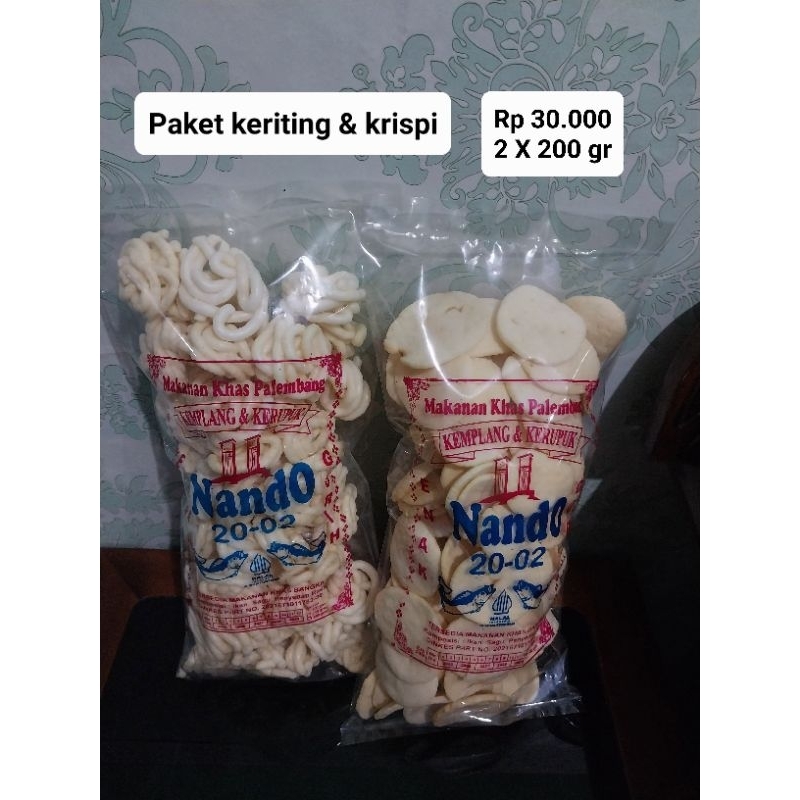 

Paket kerupuk keriting + krispi palembang
