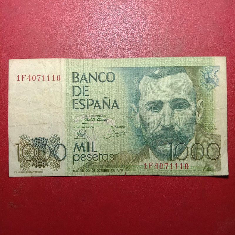 uang kertas Spanyol 1000 Pesetas 1979