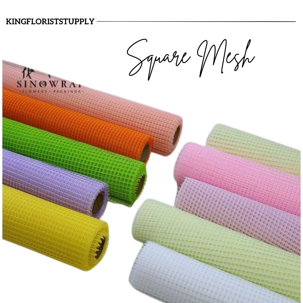 

Kain Jaring Gulung / Square Net Mest Roll Flower Wrapping / Polynet kotak Flower Wrapping Bouquet