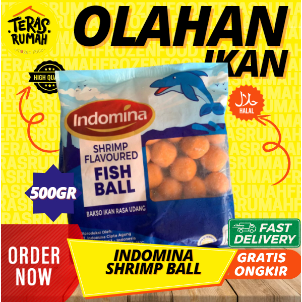 

INDOMINA BOLA IKAN RASA UDANG SHRIMP FLAVORED FISHBALL 500GR