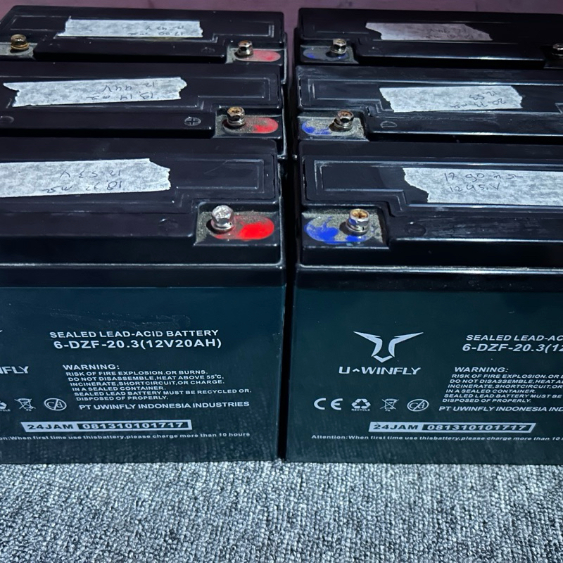 BATERAI SLA UWINFLY T3S 6 UNIT BEKAS NORMAL