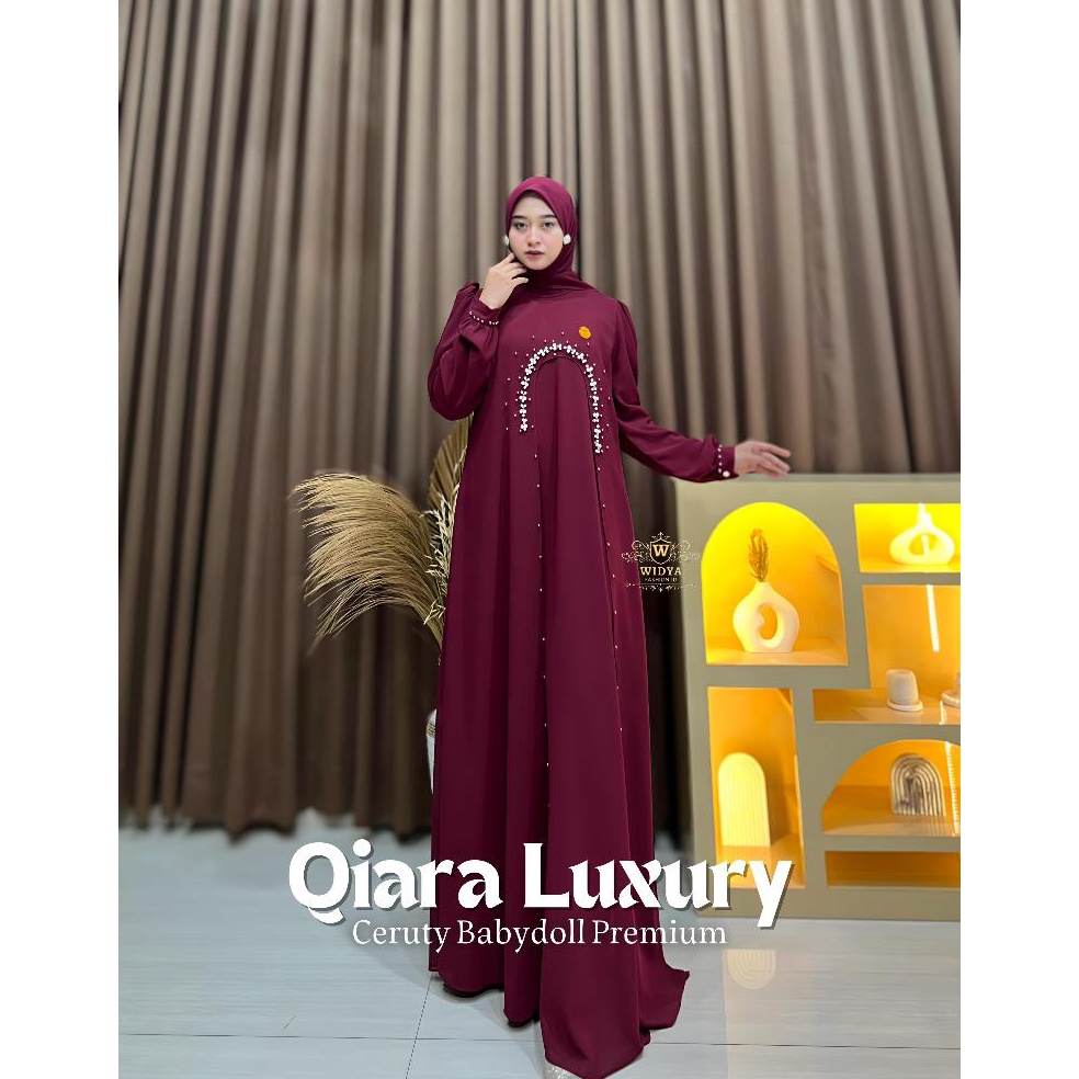 Jangan Ketinggalan order Widya Fashion  Qiara Luxury Dress set hijab gamis ceruty gamis mutiara gami