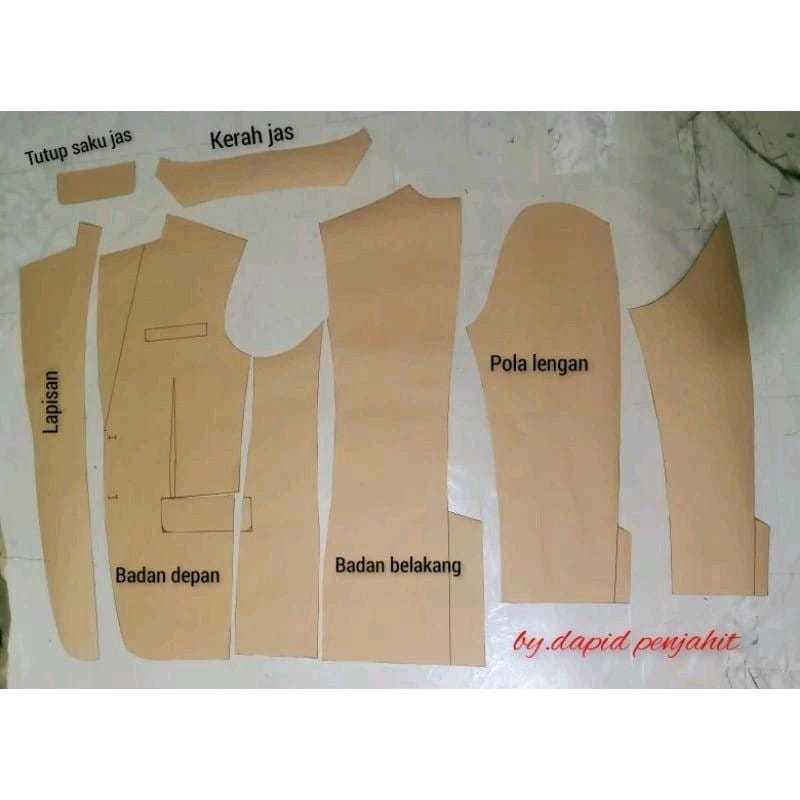 Ampirono_Mriki Pola Jas Pria Dewasa Pola Jahit Jas Instan Siap Jiplak Firdaus Busana