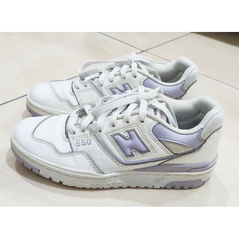 Sepatu Sneakers Wanita New Balance 550 White Lilac/Ungu Muda Original Preloved Second Size 38