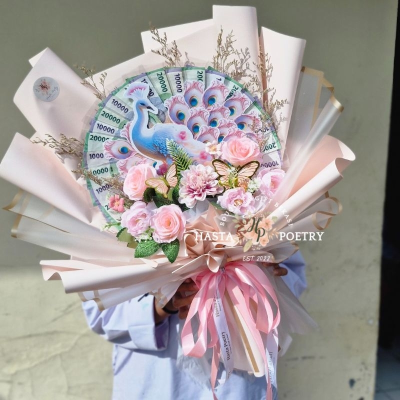 (KOSONGAN) BUKET UANG MERAK, MONEY BOUQUET MERAK UNTUK HADIAH