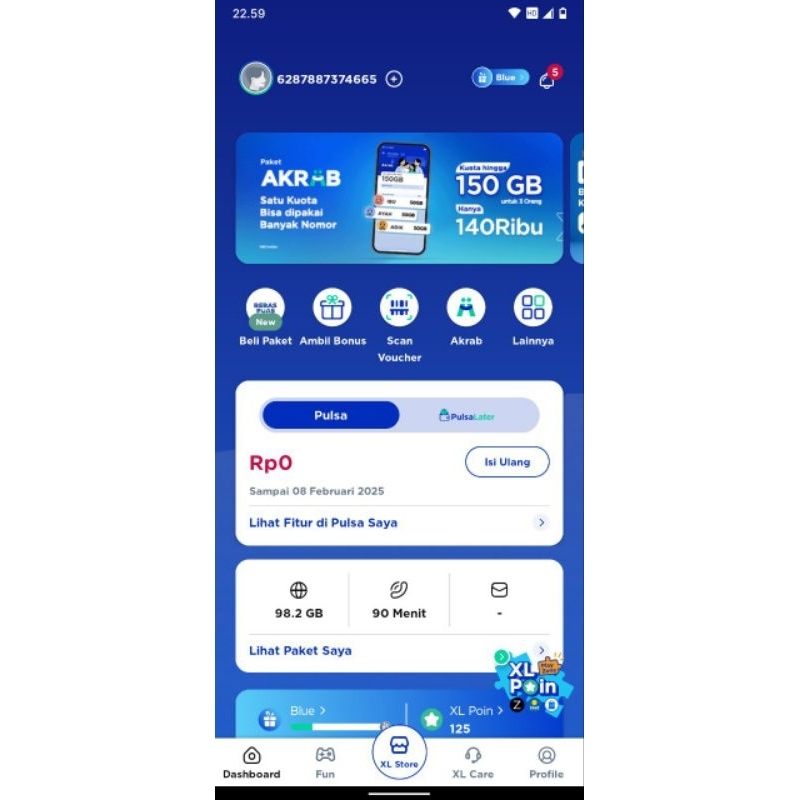 Kartu Perdana XL - XCP VIP Plus Diskon 90% 25K/bulan