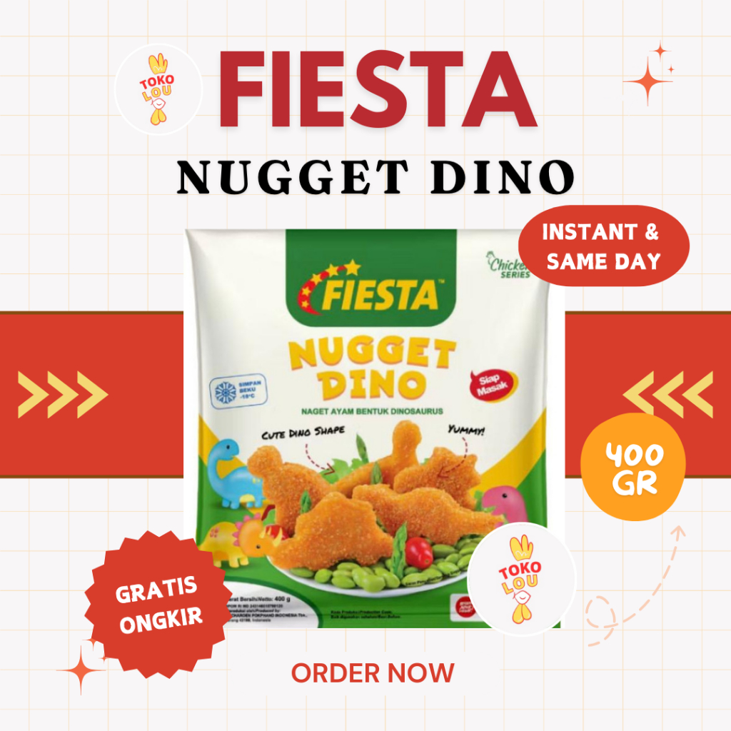 

FIESTA NUGGET DINO 400 GRAM | NAGET AYAM DINO