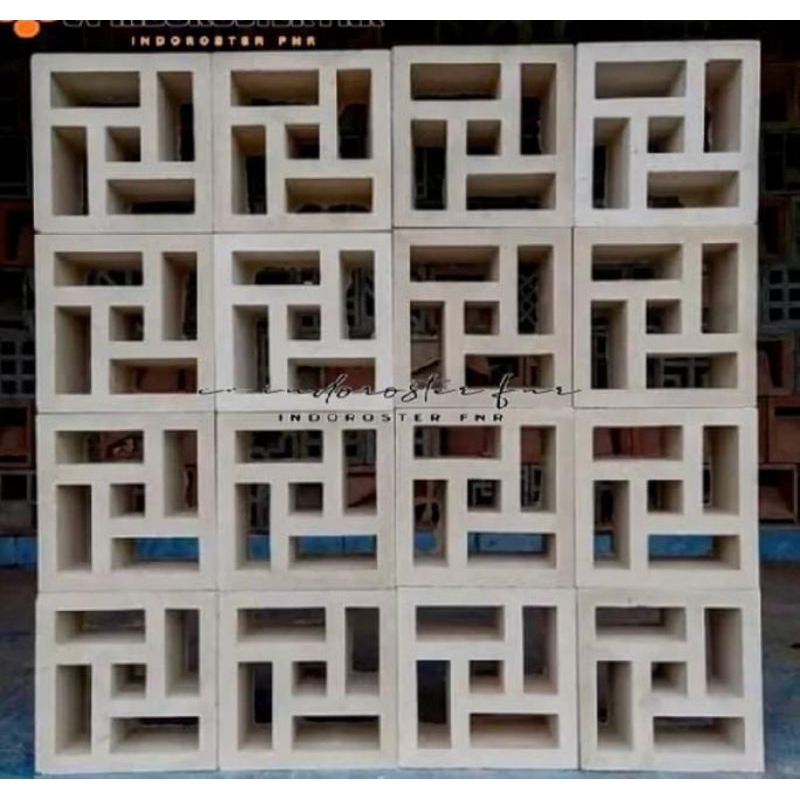 Roster beton minimalis motif corong anti tampias