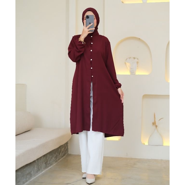 Wow Murah Meriah Malaya Long Tunik  Baju Atasan Wanita Kekinian Terbaru