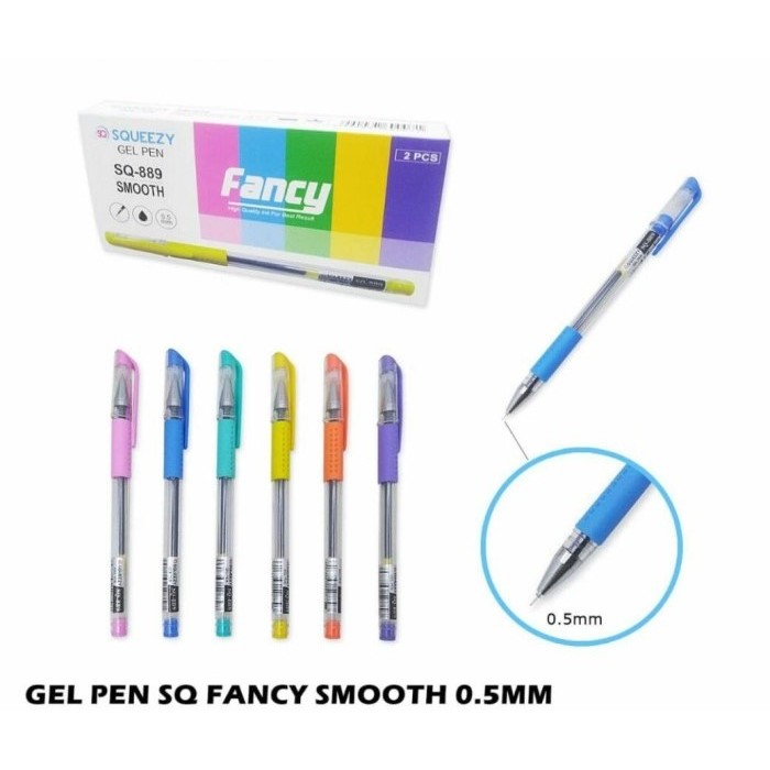 

Pulpen Pen Gel Pena Cair Tinta Hitam 0.5 mm Ujung Lancip Neddle Point SQUEZZY Fancy
